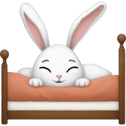 bunny in bed sticker