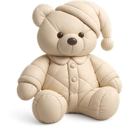 teddy bear wearing soft and cozy pajamas, cushion style sticker