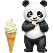 Panda eating ice cream  sticker