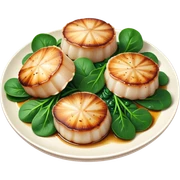 Seared Scallops with Wilted Spinach sticker