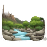 Creek and mountains  sticker