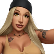 blonde girl with hat and tattoos sticker