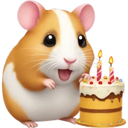 Birthday Hamster with a birthday cake  sticker
