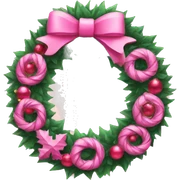 pink christmas wreath sticker
