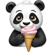 Panda eating ice cream sticker