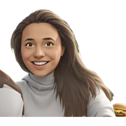 smiling girl enjoying outdoor food sticker