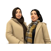 happy girls with scarves sticker