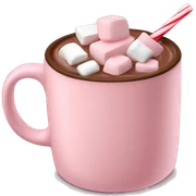 Light Pink mug of hot chocolate with marshmallows  sticker