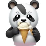 Panda eating ice cream sticker