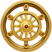 Golden Tibetan prayer wheel sticker