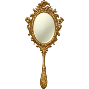 vintage rococo hand mirror sticker
