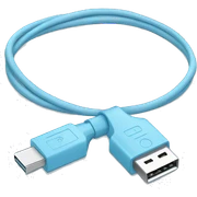 Light blue usb cable sticker