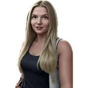 blonde girl outdoors with handbag sticker