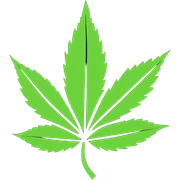 cartoon style marijuana leaf sticker