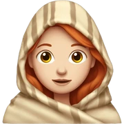 Fair skin red head girl in blanket  sticker