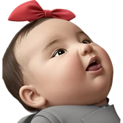 boy and girl with bow sticker