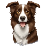 Brown border collie  sticker
