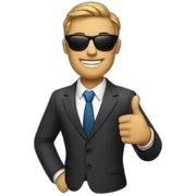 thumbs up man in suit with sunglasses] sticker