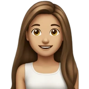 girl long brown hair happy sticker