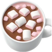Light Pink mug of hot chocolate with marshmallows  sticker