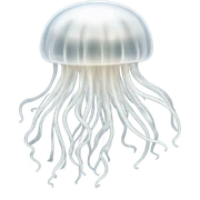 White jelly fish realistic  sticker