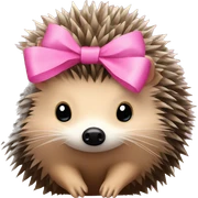 hedgehog with a pink bow sticker