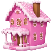 A pink gingerbread house sticker