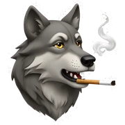 Wolf smoking sticker