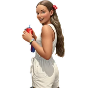 girl enjoying drink in nature sticker