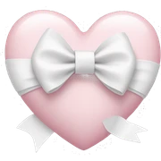 Pastel pink heart with white bow sticker