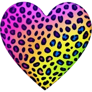 lisa frank rainbow leopard print heart sticker