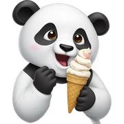 Panda eating ice cream sticker