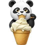 Panda eating ice cream sticker