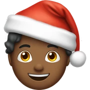 boys smiling indoors together with Santa hats sticker