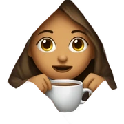 girl inside a blanket sipping coffee eyes closed sticker