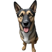 dog sitting on chair indoors sticker