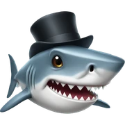 Shark with a top hat sticker