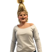 blonde boy by christmas tree sticker