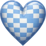 Blue and white checkered heart sticker