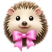 hedgehog with a pink bow sticker