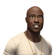 bald dark-skinned male with jewelry sticker
