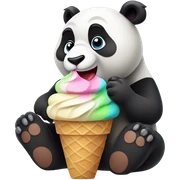 Panda eating ice cream sticker