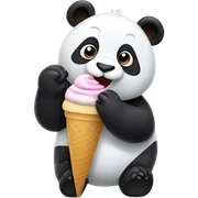 Panda eating ice cream sticker