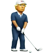 Trump golfing  sticker