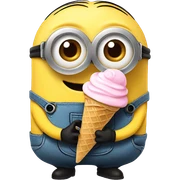 Minion eating ice cream  sticker