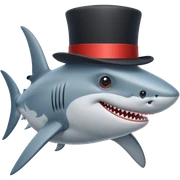 Shark with a top hat sticker
