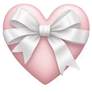 Pastel pink heart with white bow sticker