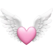 Pink heart with white wings  sticker