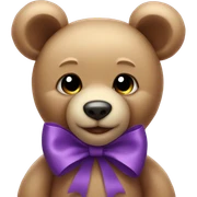 teddy bear with purple bow near ear sticker