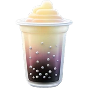Realistic isolated gradient silver holographic boba tea. sticker